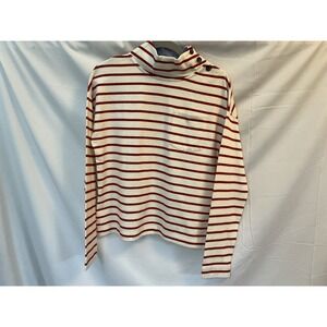 Vineyard Vines Striped Top Sz: M Mock Neck Pullover Nautical Preppy EUC‎